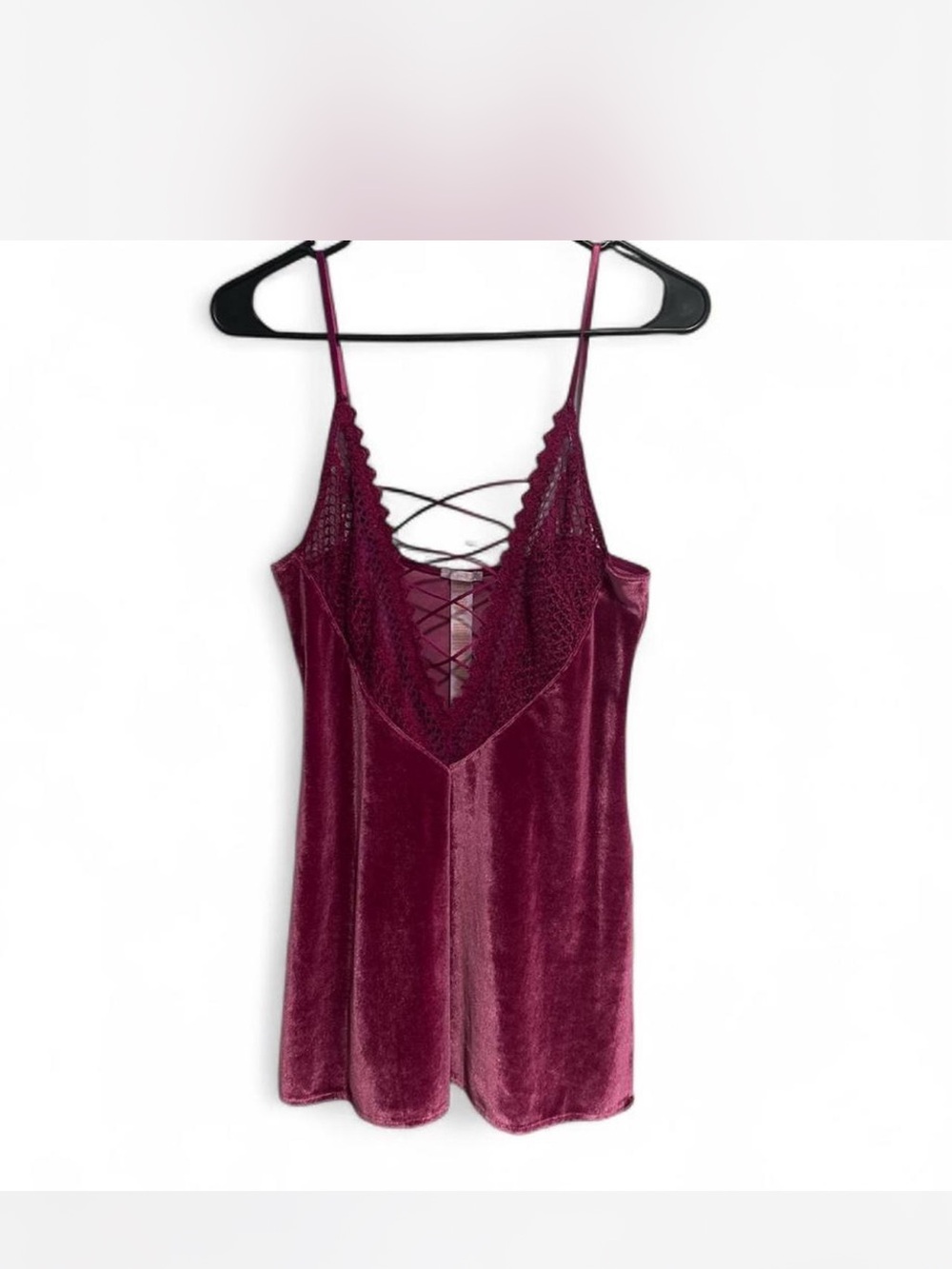 Savage X Fenty Wine Lace-Trim Slip